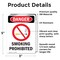 Signmission Smoking Prohibited Danger Sign, Vinyl Decal, 3.5in W x 5in L, 2PK OS-2PACK-DS-D-35-V-1575 - alternate 3